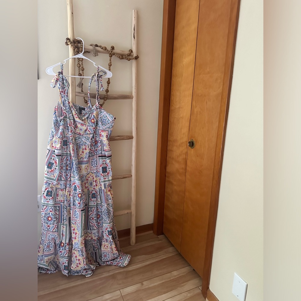 Eloquii Patchwork Dress, Tie Straps